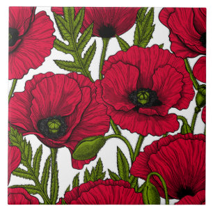 Carreau Jardin Red Poppy 2