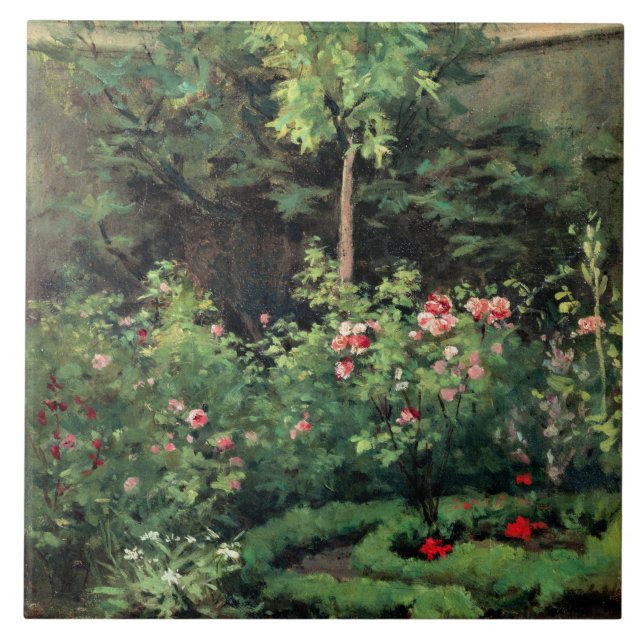 Carreau Jardin Rose, art de Camille Pissarro, (Devant)