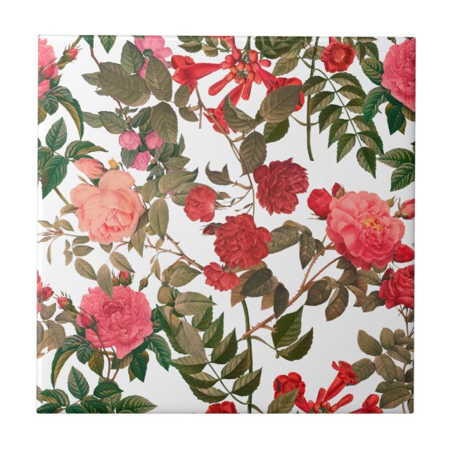 Carreau Jardin Rose Floral Country (Devant)
