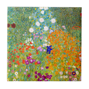 Carreau Jardin vintage aux fleurs par Gustav Klimt