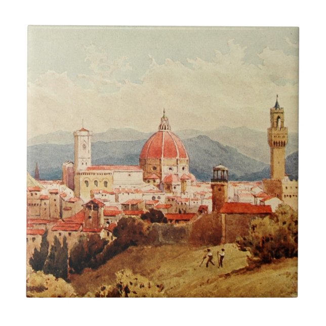 Carreau Jardins antiques vintages de l'Italie Florence (Devant)