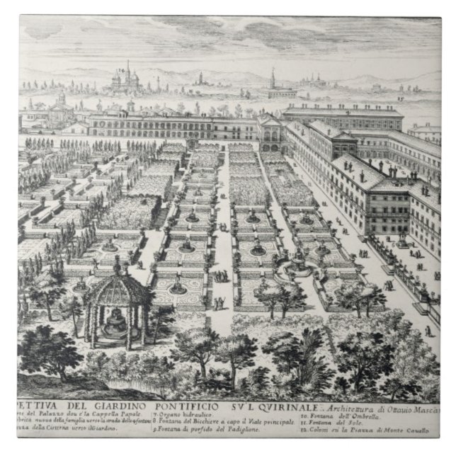 Carreau Jardins du Quirinale, de 'Li Giardini di Rom (Devant)