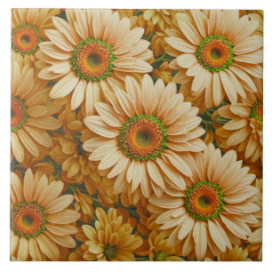 Carreau Jaune floral jaune tournesol jaunes marguerites