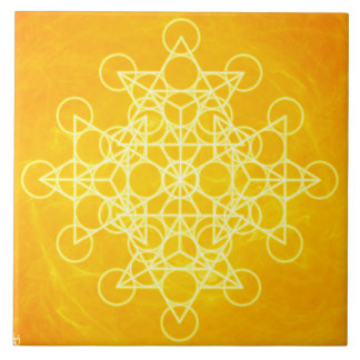 Carreau Jaune lumineux de la géométrie sacrée de mandala