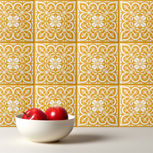 Carreau Jaune motif portugais méditerranéen esthétique (Créateur téléchargé)