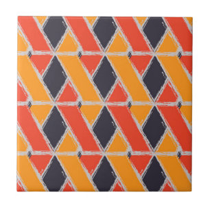 Carreau Jaune, rouge, cool dessin géométrique d'attaque de