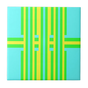 Carreau Jaune, Vert, Bleu Gris par Shirley Taylor