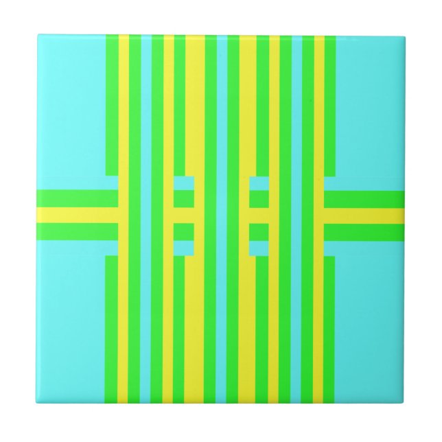 Carreau Jaune, Vert, Bleu Gris par Shirley Taylor (Devant)