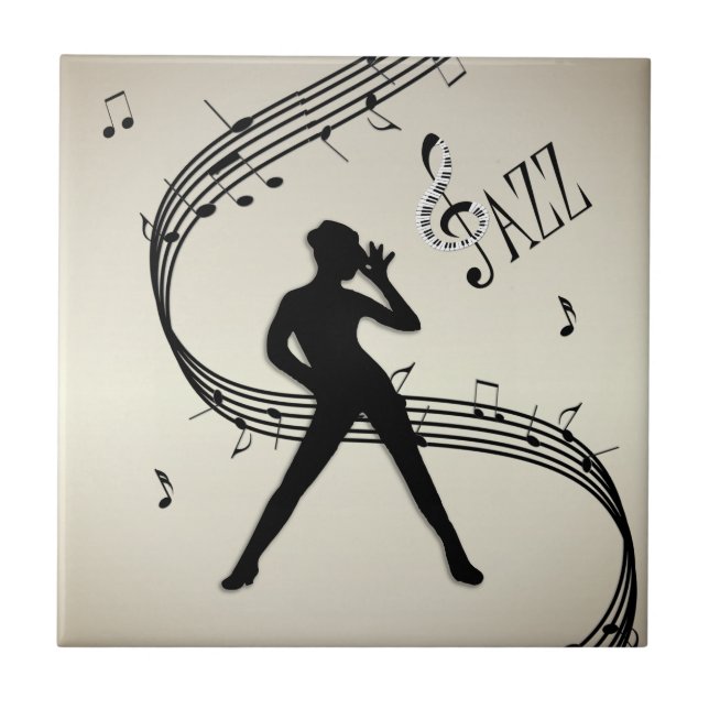 Carreau Jazz Dance Golden Ceramic Tile (Devant)