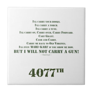 Carreau Je ne porterai pas de pistolet