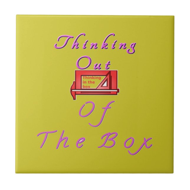 Carreau Je pense hors de la boîte. (Devant)