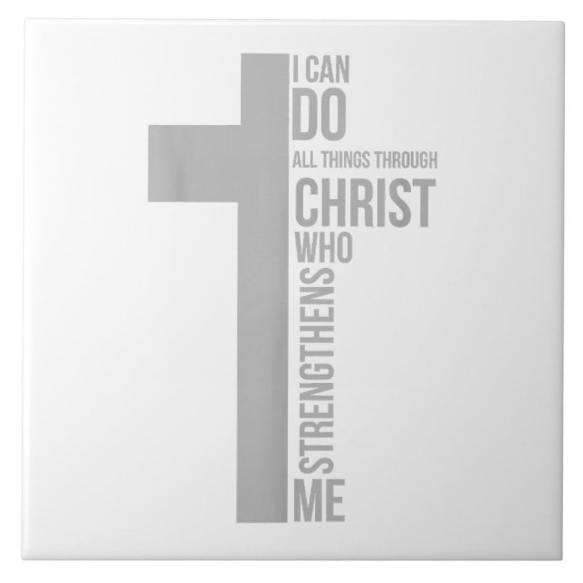 Carreau Je Peux Faire Tout Par Le Christ Qui Renforce (Devant)