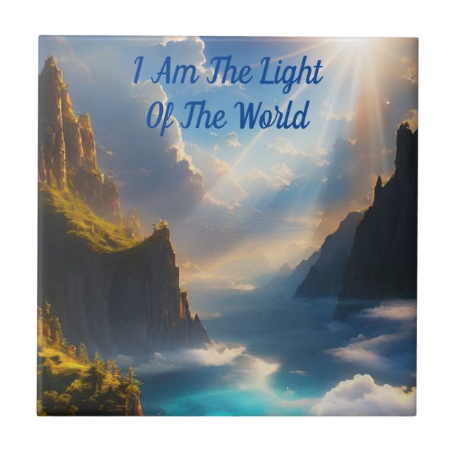 Carreau Je suis la lumière de la Bible Verse du Monde (Devant)