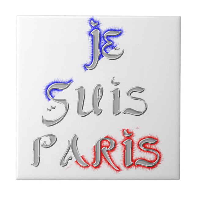 Carreau Je Suis Paris I Love Paris Texte Art Imprimer (Devant)