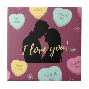 Carreau Je T'Aime Candy Hearts Couple