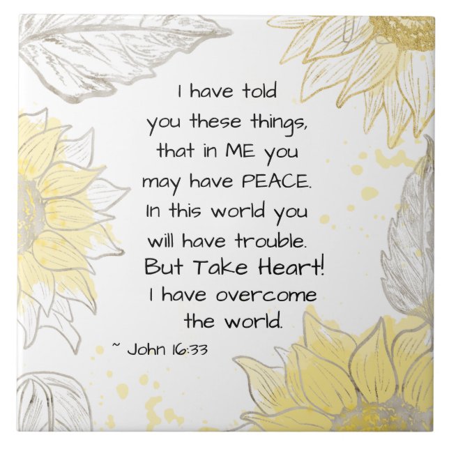 Carreau Jean 16:33 Prenez coeur! J'ai surmonté le monde (Devant)