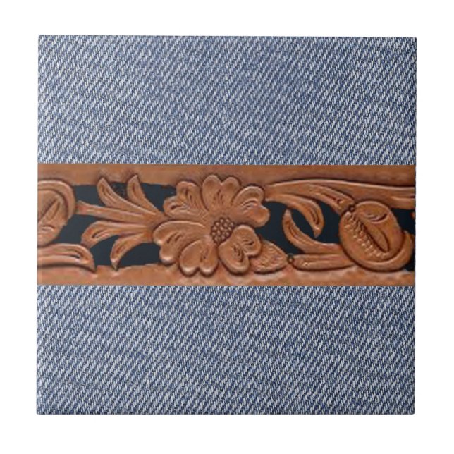 Carreau Jeans Bleus Et Ceinture (Devant)