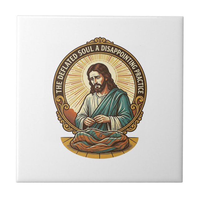 Carreau Jésus Balle De Yoga Complètement Dégonflée Humour  (Devant)