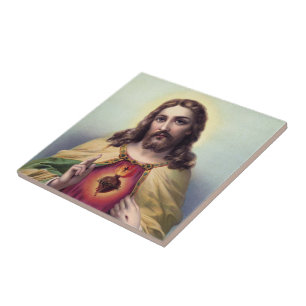 Carreau Jésus-Christ Bénédiction du Sacré-Coeur de Jésus