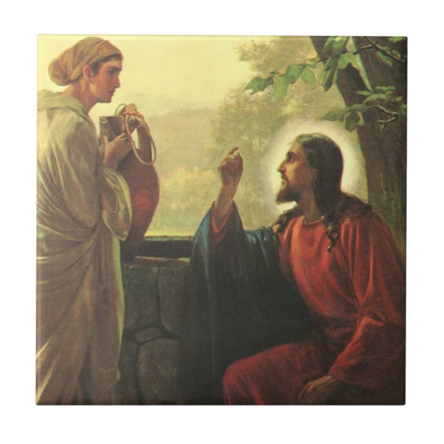 Carreau Jésus Christ et le Bon Samaritain dans le Puits (Devant)