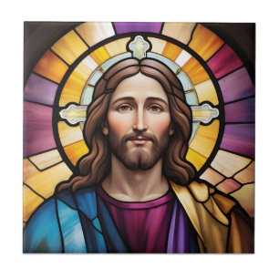 Carreau Jésus-Christ Faux Verre Tiré