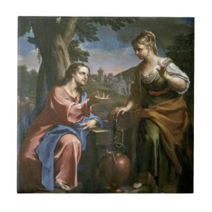 Carreau Jésus enseigne la femme samaritaine