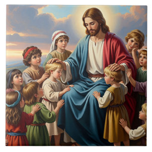 Carreau Jésus entouré d'enfants