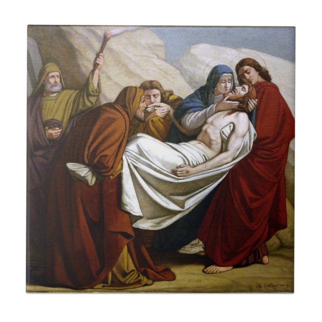 Carreau Jésus est étendu dans les stations de tombe de la (Devant)