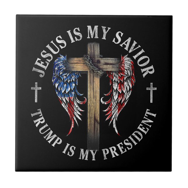 Carreau Jésus est mon sauveur Trump est mon président 2024 (Devant)