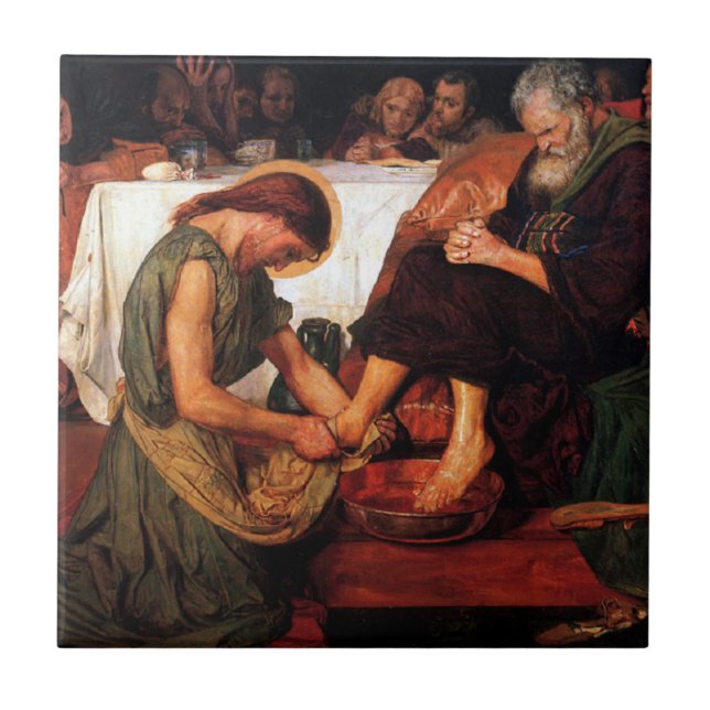 Carreau Jésus Lave les pieds de Pierre (Devant)