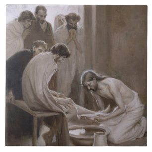Carreau Jésus Lave les pieds de ses disciples