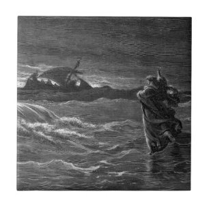 Carreau Jésus marche sur l'eau
