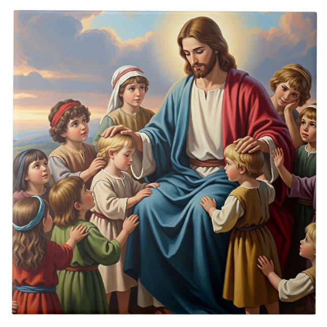 Carreau Jesus Surrounded by Children (Devant)