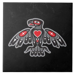 Carreau Jet Black Granit Faux Amérindien Thunderbird