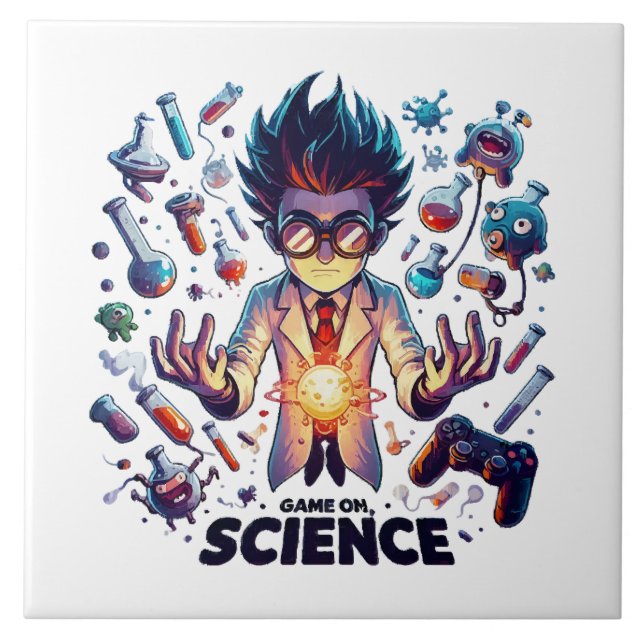 Carreau Jeu de concoction chimique activé, thème scientifi (Devant)