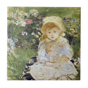 Carreau Jeune fille avec une poupée (par Berthe Morisot)