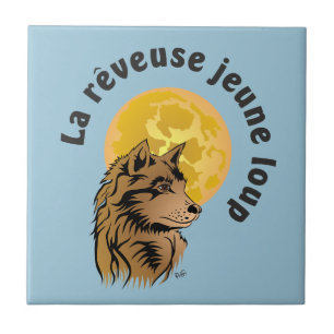 Carreau Jeune loup rêveur Céramique de photographie