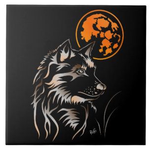 Carreau Jeune loup rêveur Céramique de photographie