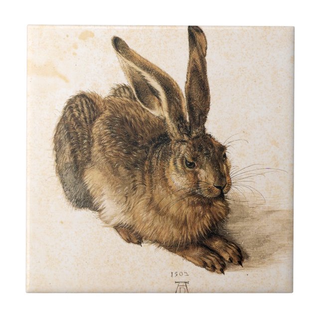 Carreau Jeune tuile de lièvres d'Albrecht Durer (Devant)