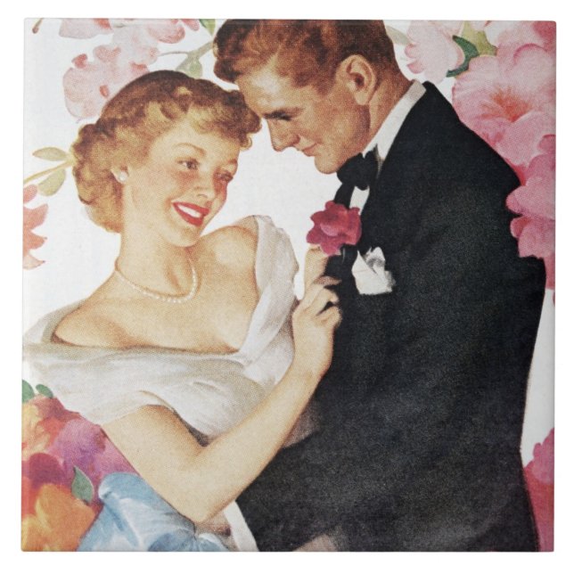 Carreau Jeunes couples dans le tenue de soirée (Devant)