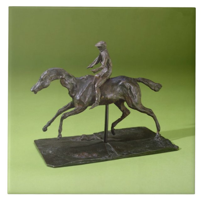 Carreau Jockey sur un cheval (bronze) (Devant)
