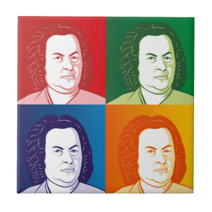 Carreau Johann Sebastian Bach Portrait dans vier Farben