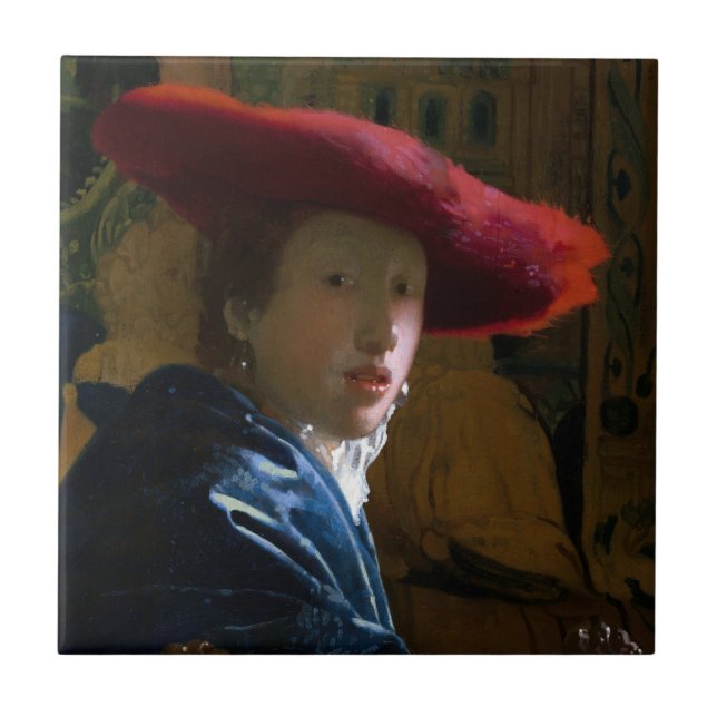 Carreau Johannes Vermeer - Fille avec un Casquette rouge (Devant)