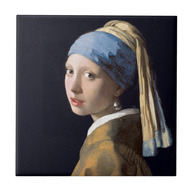 Carreau Johannes Vermeer - fille avec une boucle d'oreille (Devant)