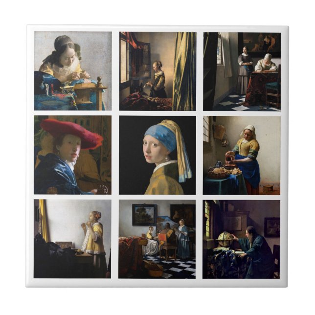 Carreau Johannes Vermeer - Grille des chefs-d'oeuvre (Devant)