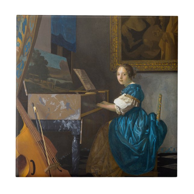 Carreau Johannes Vermeer - Lady assise à une virginale (Devant)