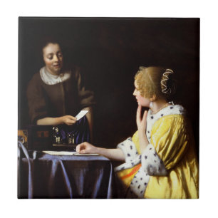 Carreau Johannes Vermeer - Maîtresse et domestique