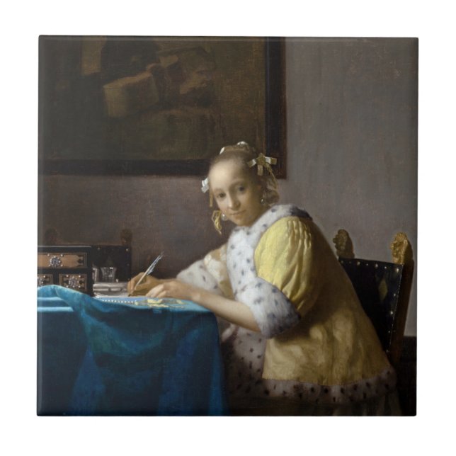 Carreau Johannes Vermeer - Une dame écrit une lettre (Devant)