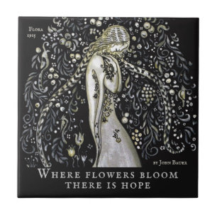 Carreau John Bauer Flora 1915 fleurit et l'espoir CC1151