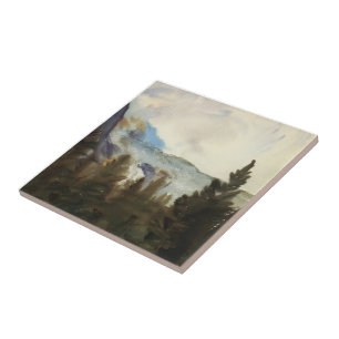 Carreau John Sargent : Sapins de Purtud et montagnes de